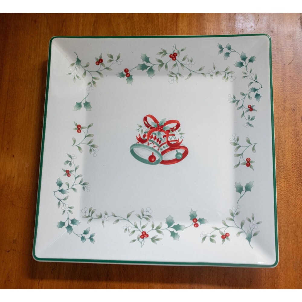 Vintage Pfaltzgraff Winterberry Square Plate Christmas Holiday Serving Dish